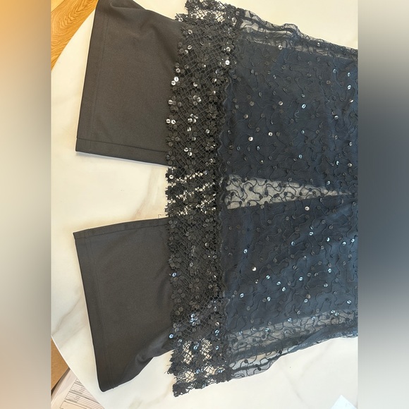 Vintage Jumpsuit/dress. Apart Impressions. Black with sequined overlay. - Picture 10 of 12